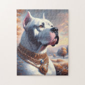 Retro Dogo Argentino Malerei Puzzle (Vertikal)
