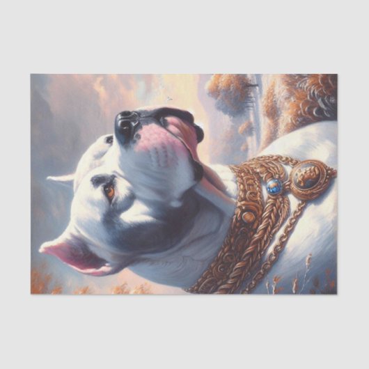 Retro Dogo Argentino Malerei Seidenpapier (Vorderseite)