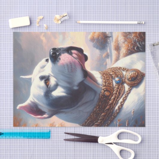 Retro Dogo Argentino Malerei Seidenpapier (Handwerk)