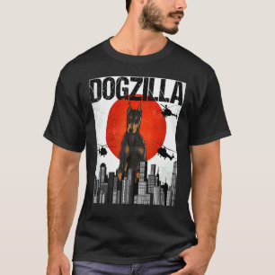 Retro Dogzilla Japanischer Dobermann T-Shirt
