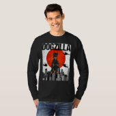 Retro Dogzilla Japanischer Dobermann T-Shirt (Vorne ganz)