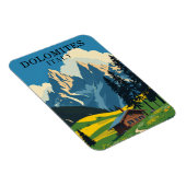 Retro Dolomites Italien Reisen Souvenir Magnet (Rechte Seite)