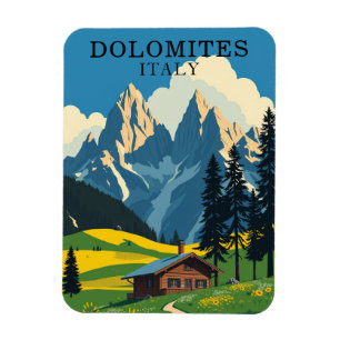 Retro Dolomites Italien Reisen Souvenir Magnet