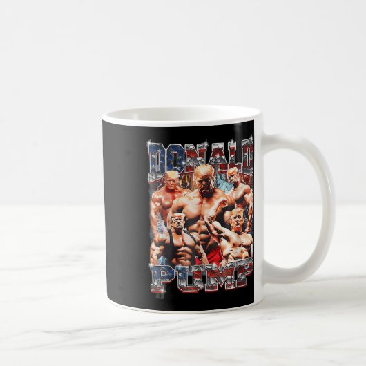Retro Donald Pump Gym Collage Foto Meme Funny Kaffeetasse (Rechts)
