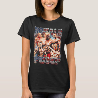 Retro Donald Pump Gym Collage Foto Meme Funny T-Shirt