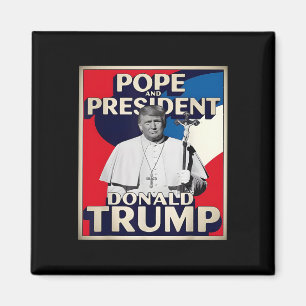 Retro Donald Trump Präsident und Papst Katholische Magnet