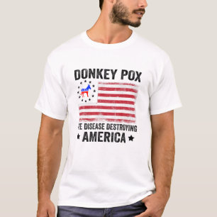 Retro-Donkey-Pocken der Krankheit, die Amerika zer T-Shirt