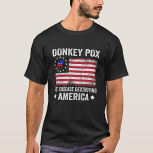Retro-Donkey-Pocken der Krankheit, die Amerika zer T-Shirt