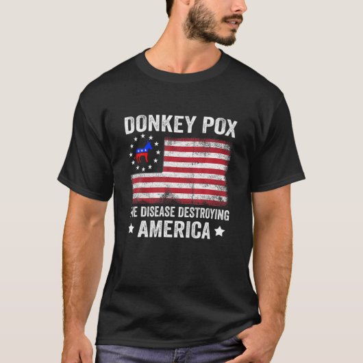 Retro-Donkey-Pocken der Krankheit, die Amerika zer T-Shirt (Vorderseite)