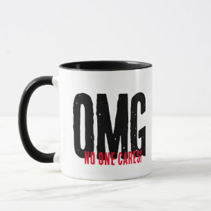 Retro Don't care lustige OMG Pun Novelty Geschenk Tasse