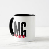 Retro Don't care lustige OMG Pun Novelty Geschenk Tasse (Vorderseite Links)