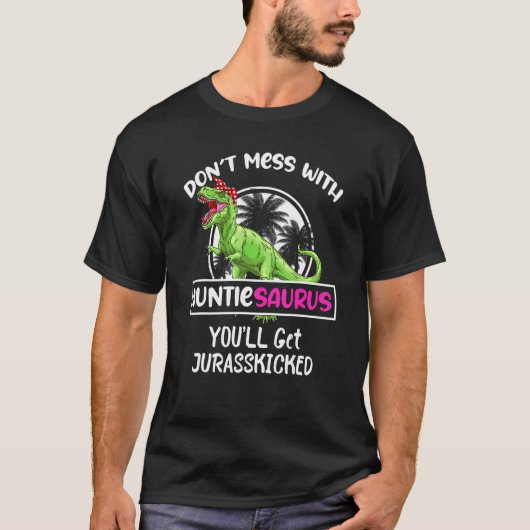 Retro Don't chess with Auntiesaurus Sie werden Jur T-Shirt (Vorderseite)
