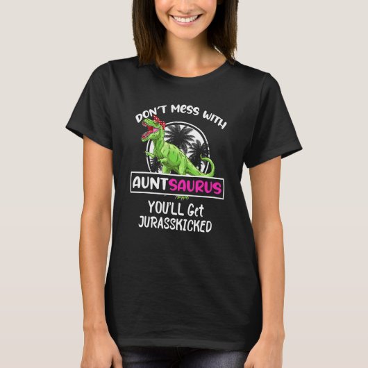 Retro Don't chess with Auntsaurus Sie werden Juras T-Shirt (Vorderseite)