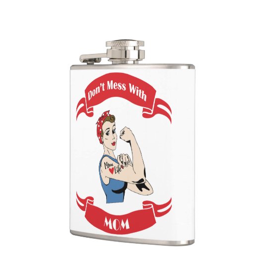 Retro Don't Mess mit MAMA Flachmann (Links)