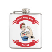 Retro Don't Mess mit MAMA Flachmann (Vorderseite)