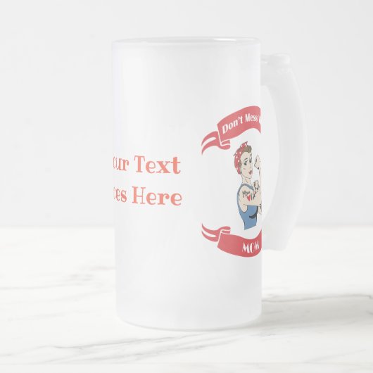 Retro Don't Mess mit MAMA Mattglas Bierglas (VorderseiteRechts)