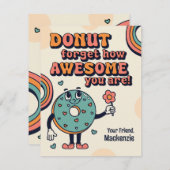 Retro Donunt vergessen Sie nicht, wie Phantastisch Mitteilungskarte (Vorne/Hinten)