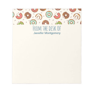 Retro Donut Muster Niedlichen Farbstil Notizblock