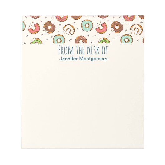 Retro Donut Muster Niedlichen Farbstil Notizblock (Vorderseite)