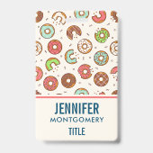 Retro Donut Muster Niedlicher Farbstil Ausweis (Back)