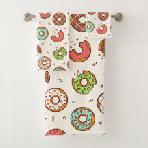 Retro Donut Muster Niedlicher Farbstil