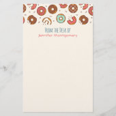 Retro Donut Muster Niedlicher Farbstil Briefpapier (Vorderseite)