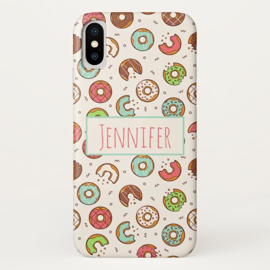 Retro Donut Muster Niedlicher Farbstil Case-Mate iPhone Hülle (Rückseite)