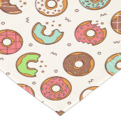 Retro Donut Muster Niedlicher Farbstil Kurzer Tischläufer (Ecke)