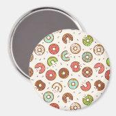 Retro Donut Muster Niedlicher Farbstil Magnet (Vorderseite/Rückseite)