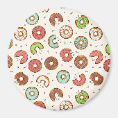 Retro Donut Muster Niedlicher Farbstil Magnet (Vorne)