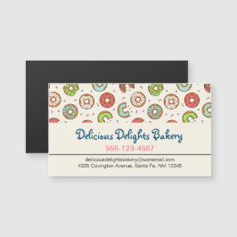 Retro Donut Muster Niedlicher Farbstil Magnetkarte