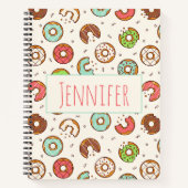 Retro Donut Muster Niedlicher Farbstil Notizblock (Vorderseite)