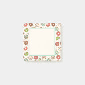 Retro Donut Muster Niedlicher Farbstil Post-it Klebezettel (Vorderseite)