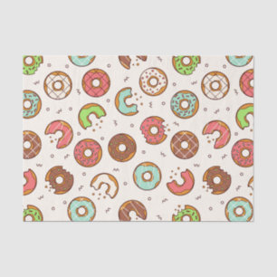 Retro Donut Muster Niedlicher Farbstil Seidenpapier