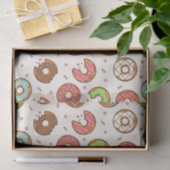 Retro Donut Muster Niedlicher Farbstil Seidenpapier (Geschenk)