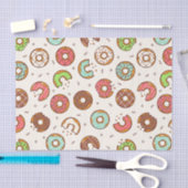 Retro Donut Muster Niedlicher Farbstil Seidenpapier (Handwerk)