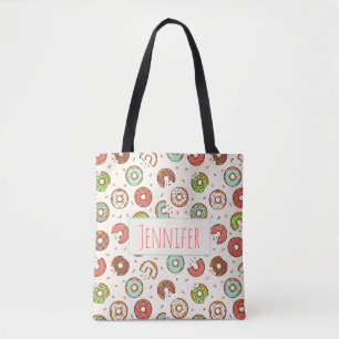 Retro Donut Muster Niedlicher Farbstil Tasche