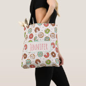 Retro Donut Muster Niedlicher Farbstil Tasche (Von Nahem)