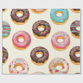 Retro Donut Pattern Geschenkpapier (Flach)