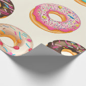 Retro Donut Pattern Geschenkpapier (Ecke)