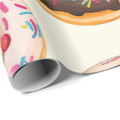 Retro Donut Pattern Geschenkpapier (Rolleneckpunkt)