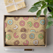 Retro Donut Pattern Orange Seidenpapier (Geschenk)