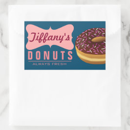 Retro Donut Shop | Donuts Baker | Doughnut Bakery Rechteckiger Aufkleber