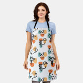 Retro-Doodle-Gesamtdruck Schürze (Getragen)