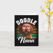 Retro Doodle Nana Goldendoodle Dog Lover Mütter D Karte (Gelbe Blume)