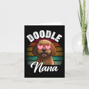 Retro Doodle Nana Goldendoodle Dog Lover Mütter D Karte