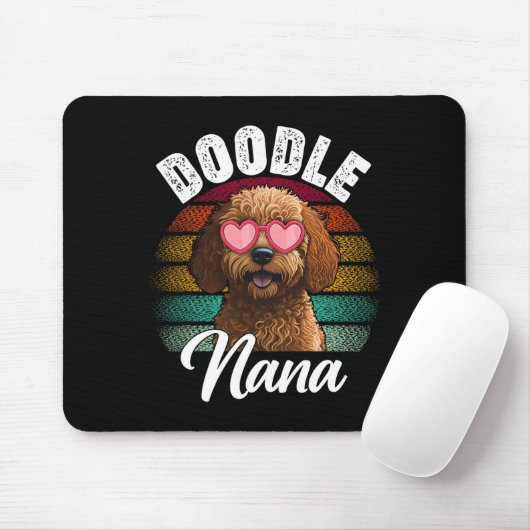 Retro Doodle Nana Goldendoodle Dog Lover Mütter D Mousepad (Mit Mouse)