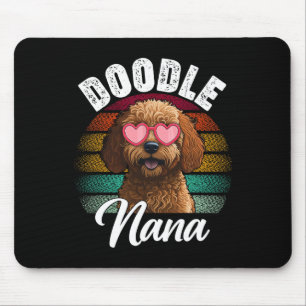 Retro Doodle Nana Goldendoodle Dog Lover Mütter D Mousepad