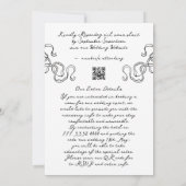 Retro Doodle Ribbon All in one UAwg Detail Hochzei Einladung (Rückseite)