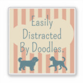 Retro Doodle Silhouette Easily Distracted Sticker (Vorderseite)